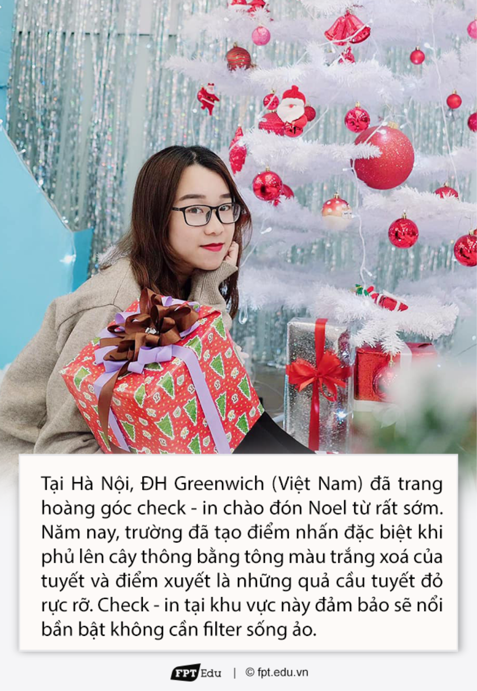 Học cùng trải nghiệm khu check-in sống ảo chào đón Noel tại ĐH Grenwich Hà Nội