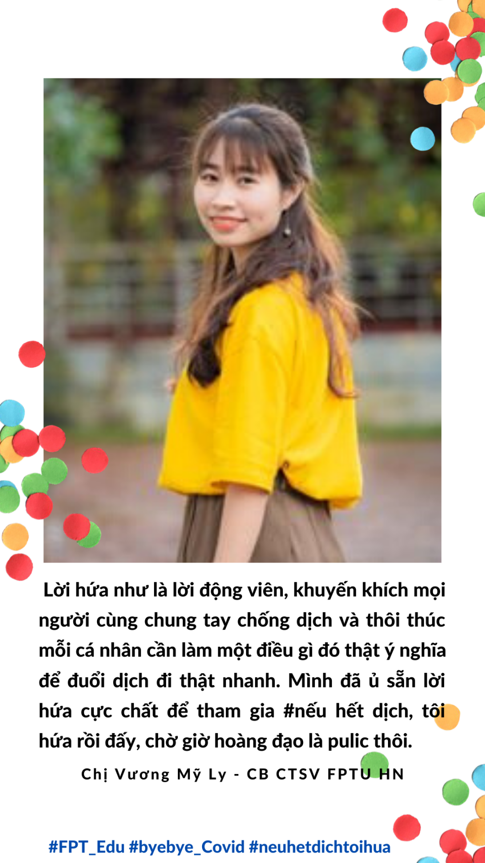 Cán bộ FPTU Hà Nội chia sẻ ý nghĩa lời hứa