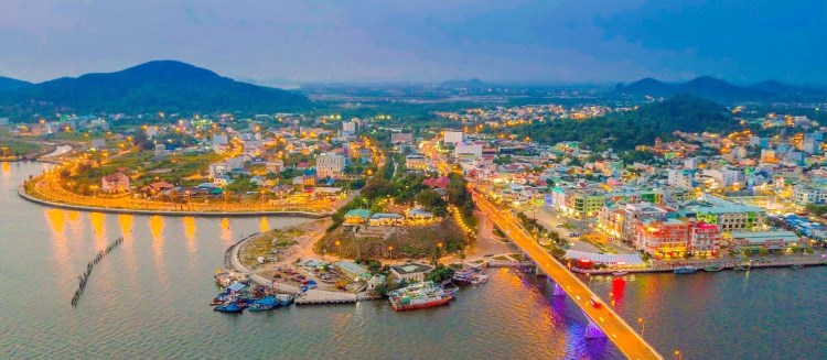 Ảnh chụp thành phố Hà Tiên từ trên cao (Nguồn ảnh: internet)