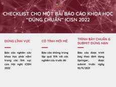 Checklist cho một bài báo cáo khoa học “đúng chuẩn” ICISN 2022